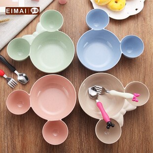 Baby Tableware Feeding Mickey Dishes Bowl Plate Wholesale
