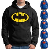 Men Hooded Autumn Superman Print Hoodie Jacket