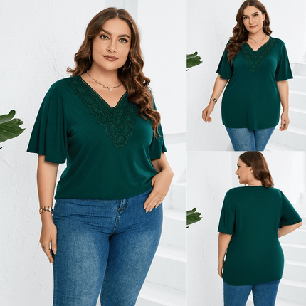 XL-5XL Plus size summer women blouse ladies T shirt tops上衣