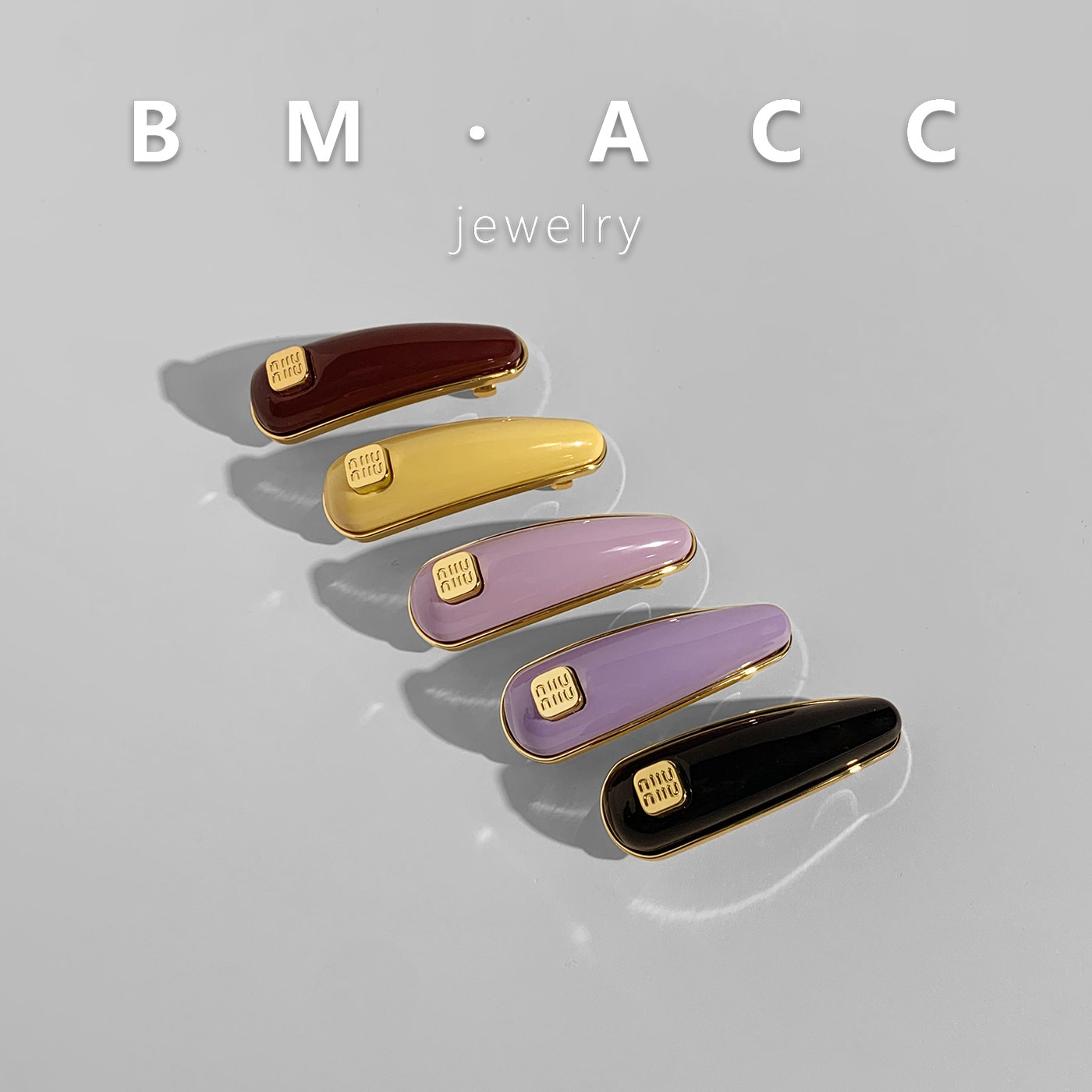 新款水滴形金属一字发夹