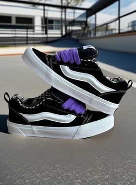 面包鞋knuskool情侣板鞋黑白苏格兰休闲胖胖鞋滑板鞋男女款帆布鞋