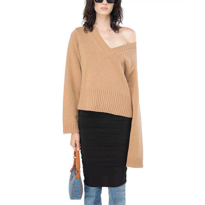 正品pinko针织衫毛衣女式2023新款时尚潮流舒适保暖低领露肩日常