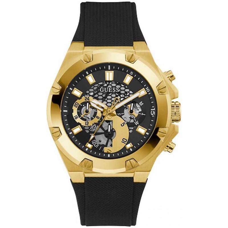 代购GUESS男士腕表计时夜光日期测速金属防水硅胶钢带运动休闲