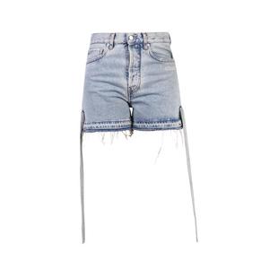 透气舒适棉质高腰休闲夏季 white女士短裤 牛仔百搭简约 off 代购