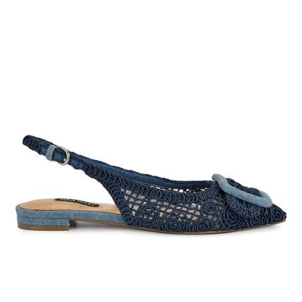 海外代购Nine West/玖熙女士休闲凉鞋透气舒适尖头后绊带通勤