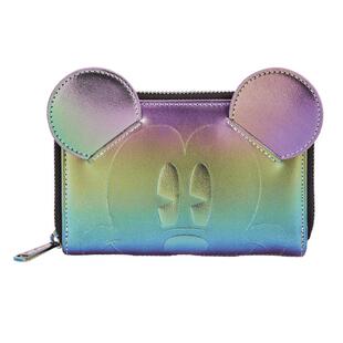 代购Loungefly男女米奇钱包多卡位收纳透明ID窗防滑拉链便携储物