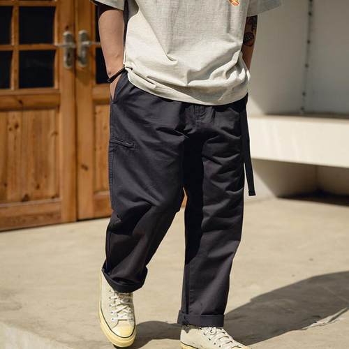 紫标平替5052廓形微锥长裤