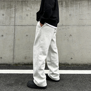 长裤 W美式 潮宽松百搭情侣卫裤 运动休闲男女直筒裤 重磅全棉390克