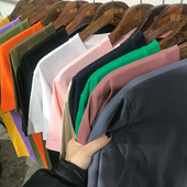 W230g全棉日本代工厂重磅短袖 t恤男女纯色男阿美咔叽白衫 潮牌ins