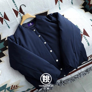 S紫标公版 高密度防水不钻绒日本潮牌户外男女简约无领轻便羽绒服