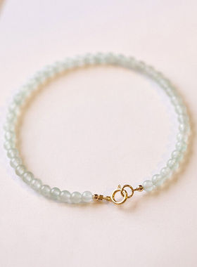 礼铭玉陵石手链东陵玉绿色清新小众设计感极细水晶复古送女朋友礼