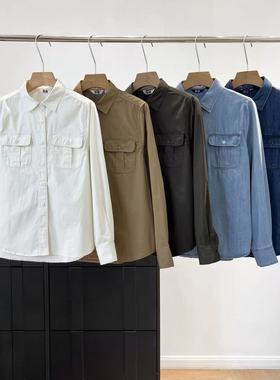 优优女装牛仔工装衬衫长袖水洗空调衫外套通勤休闲480004/479579