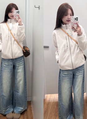 优优童装男女童摇粒绒拉链茄克长袖开衫外套夹克秋冬新款E478141