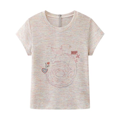 2026夏新款彩点爱心短袖T恤