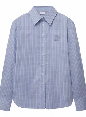 现货衬衫2026年春季棉混纺蓝色长袖衬衫2K1CB02