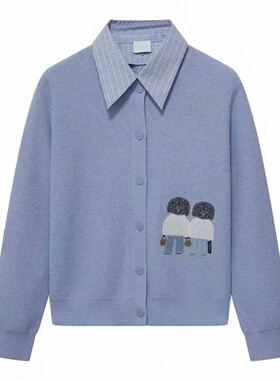 现货针织开衫2026年春季假两件衬衫领拼接上衣女2K1KE16