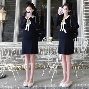 孕妇秋冬款软糯舒适小个子孕期连衣裙韩版洋气高级穿搭针织打底裙