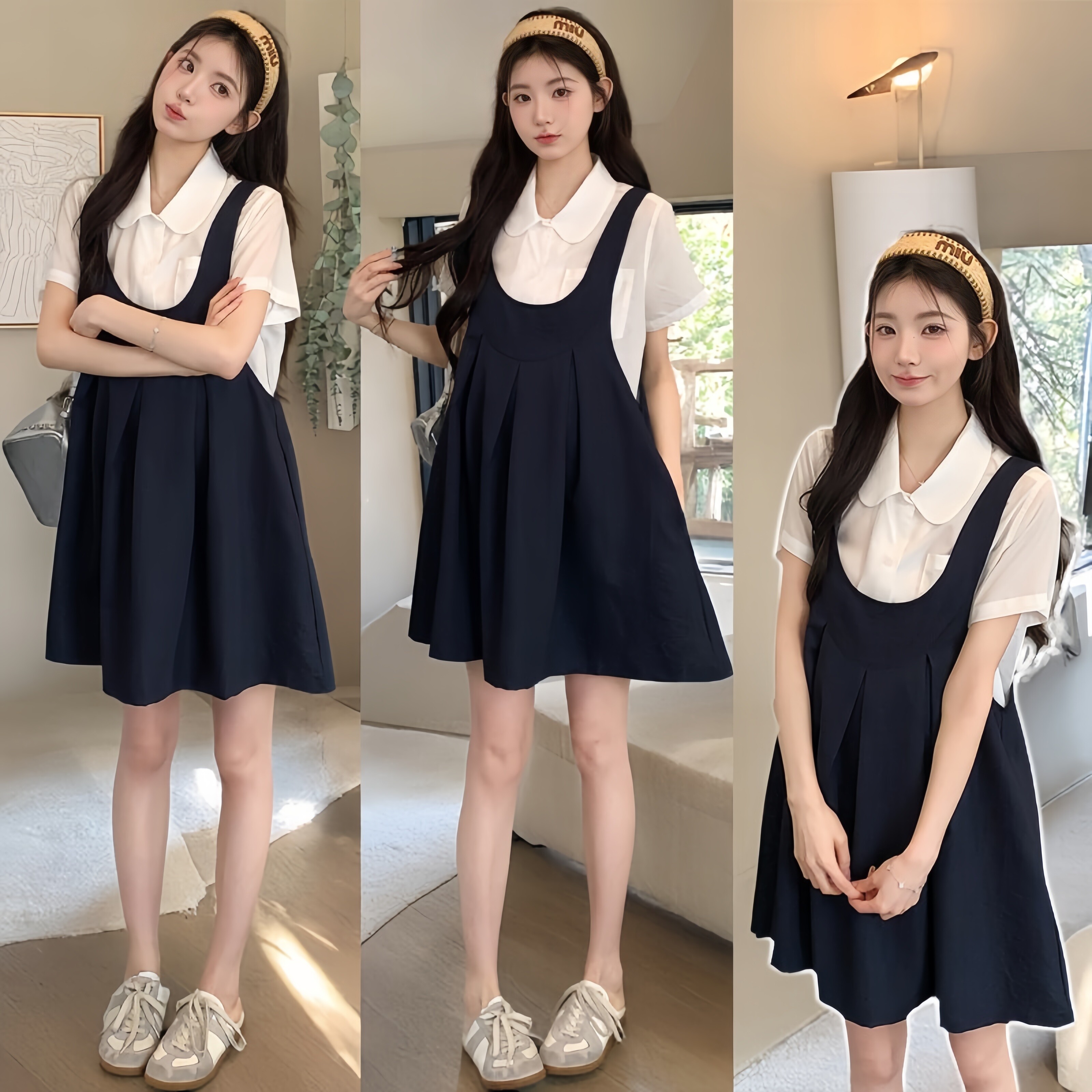夏季新款孕妇背带连衣裙套装潮妈图片