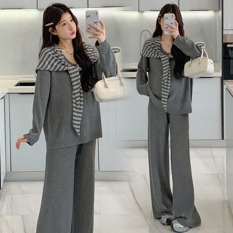 孕妇春秋装套装2026新款慵懒风高级感宽松上衣阔腿裤极简休闲套装,孕妇装/孕产妇用品/营养,套装,淘宝优惠券,粉丝福利购,淘宝优惠卷