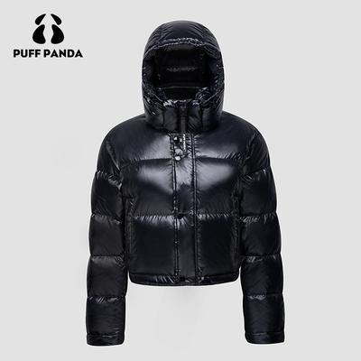 鹅绒服90%短款加厚充绒连帽小个