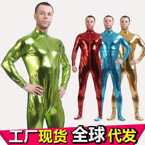亚马逊货源动漫舞台演出服cosplay男士无头涂胶紧身衣Zentai
