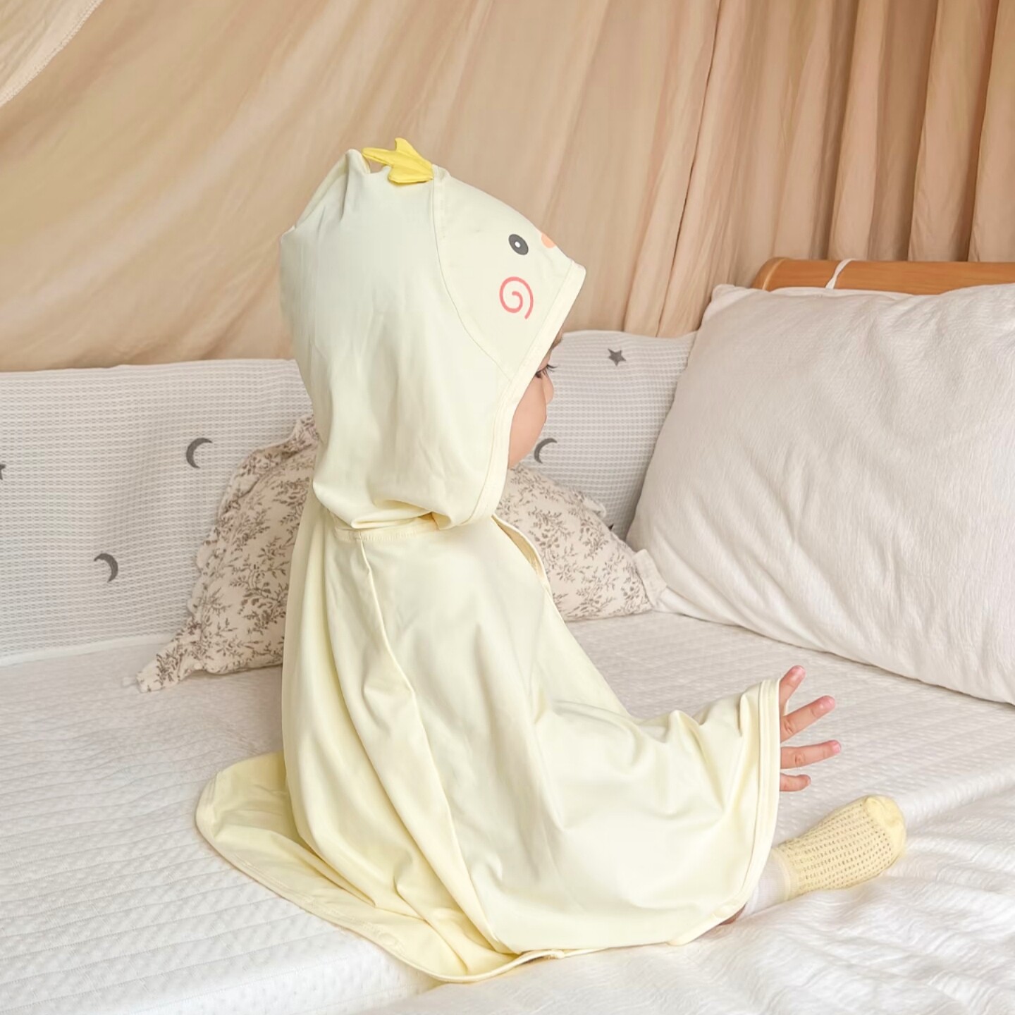 宝宝防晒披肩凉感衣服夏季外出男女婴幼儿连帽斗篷小月龄披风薄款