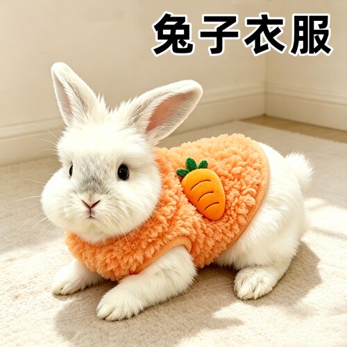秋冬宠物兔猫狗保暖背心胡萝卜