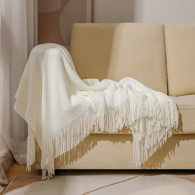 网红北欧针织线毯办公室沙发毯午睡搭盖毯民宿样板间装饰床尾毯子