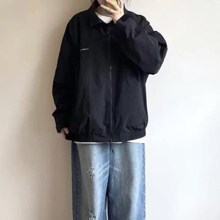 工装 新款 宽松休闲薄款 户外防风美式 夹克潮 黑色冲锋衣外套女春秋款