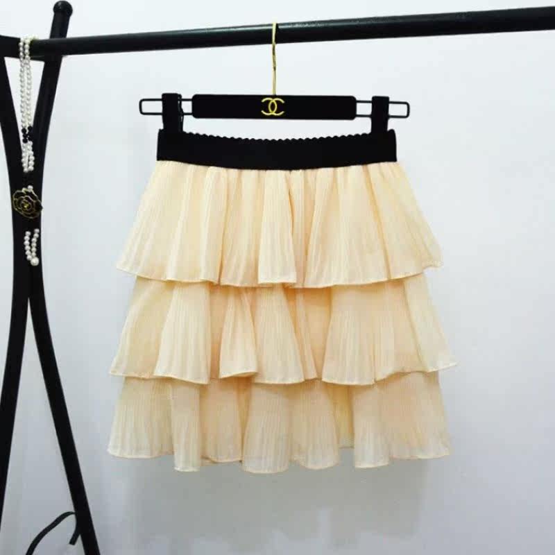 2019夏季新款女半身裙雪纺三层蛋糕短裙高腰蓬蓬裙防走光百褶裙在类目 女装/女士精品, 半身裙中 - 来自Buy2taobao.com提供专业的淘宝代购服务