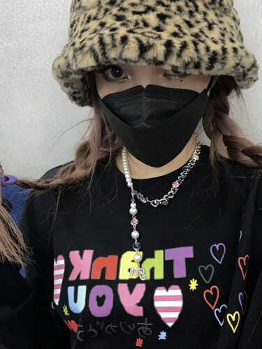 Srrybabe 宝石镶嵌珍珠吊坠拼接项链 百搭珍珠项链 清仓价不退