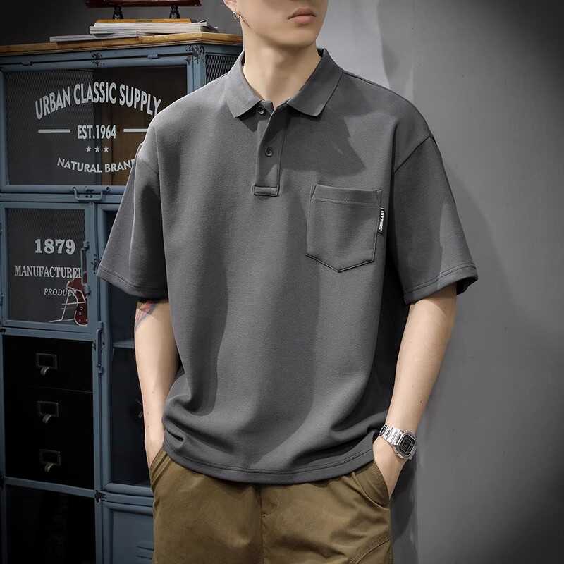 大码美式痞帅男士短袖T恤夏季