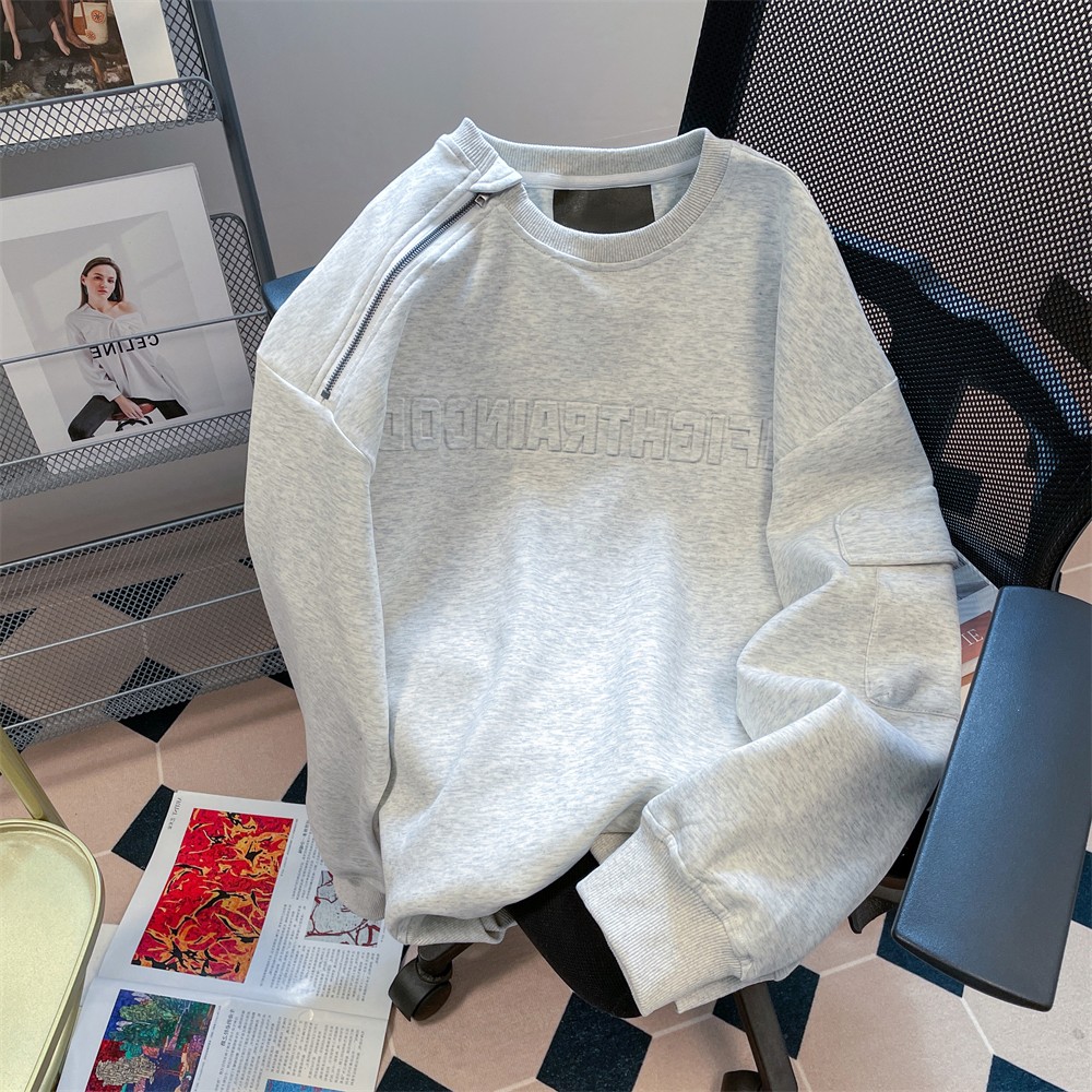 港风立体字母无帽卫衣男女春秋季