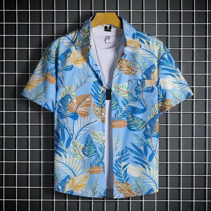 短袖花衬衫海南岛服沙滩服三亚夏威风泰国旅游男情侣休闲宽松外套