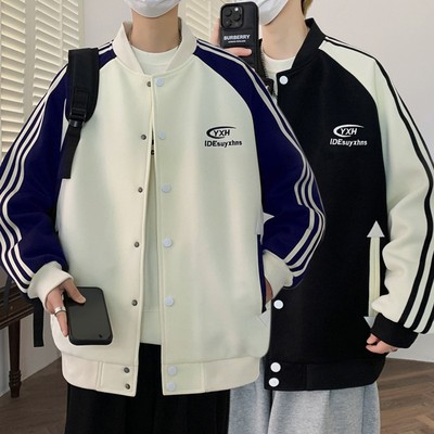 特大码300斤青少年棒球服夹克男