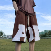 夏季 男士 薄款 运动篮球大裤 子男 美式 衩高街潮牌重磅五分裤 休闲短裤