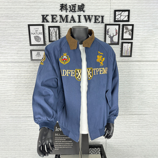 美式复古哈灵顿夹克男款春秋高级感痞帅潮牌欧美街头刺绣工装外套