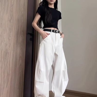 弯刀工装裤男款秋季阔腿牛仔裤男