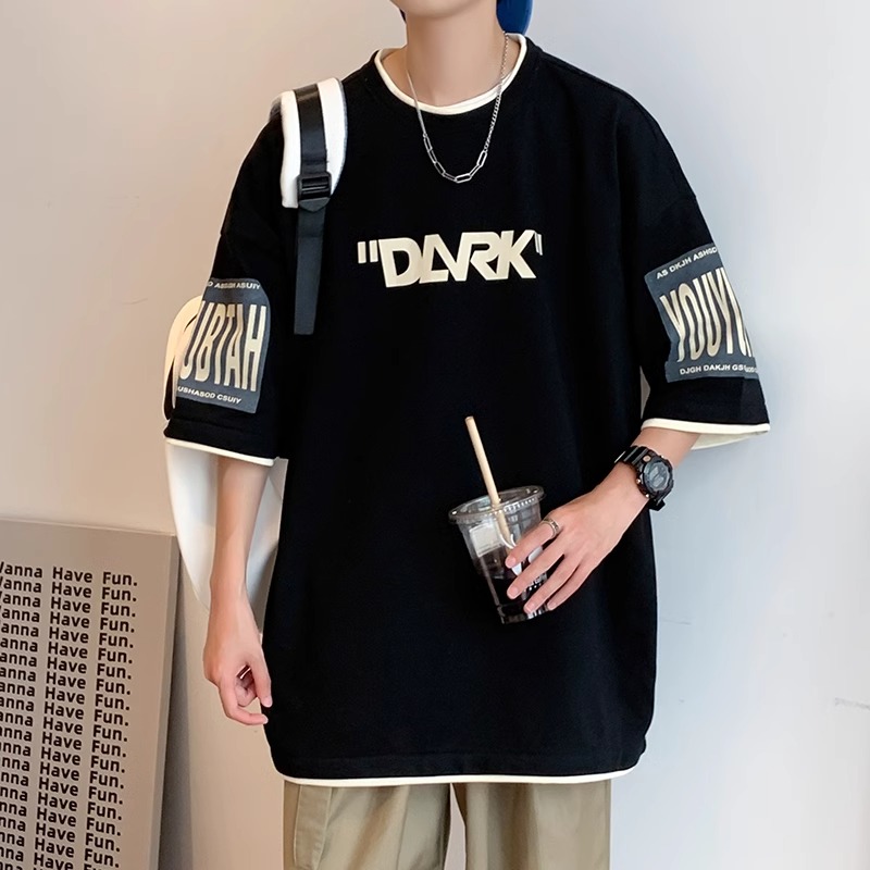 重磅纯棉短袖t恤男夏季青少年潮