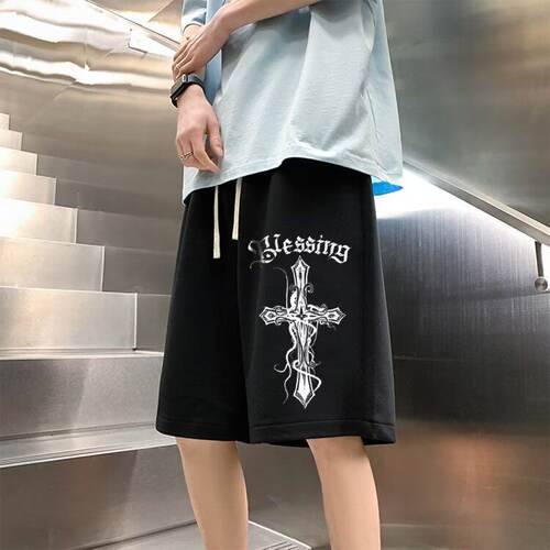 新款夏季美式纯棉休闲短裤宽松男女运动五分裤ins短裤百搭卫裤子