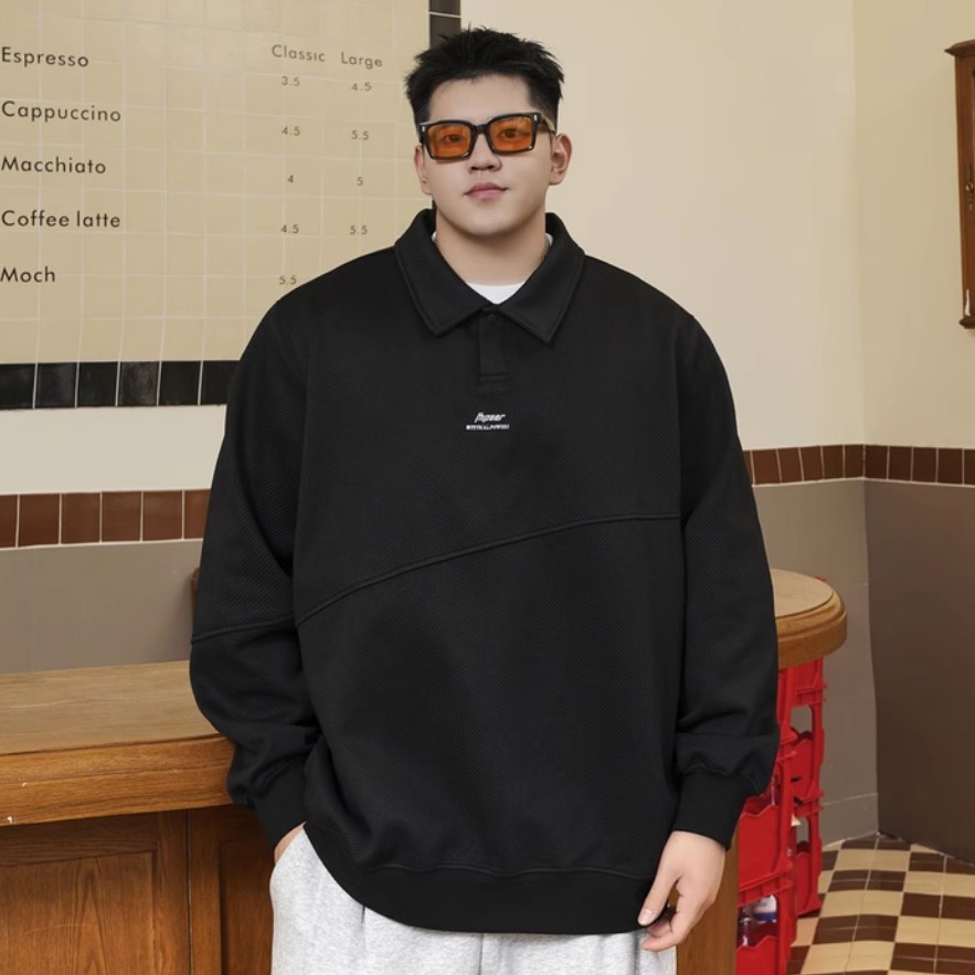 潮牌大码男装新款秋季分割胖子男