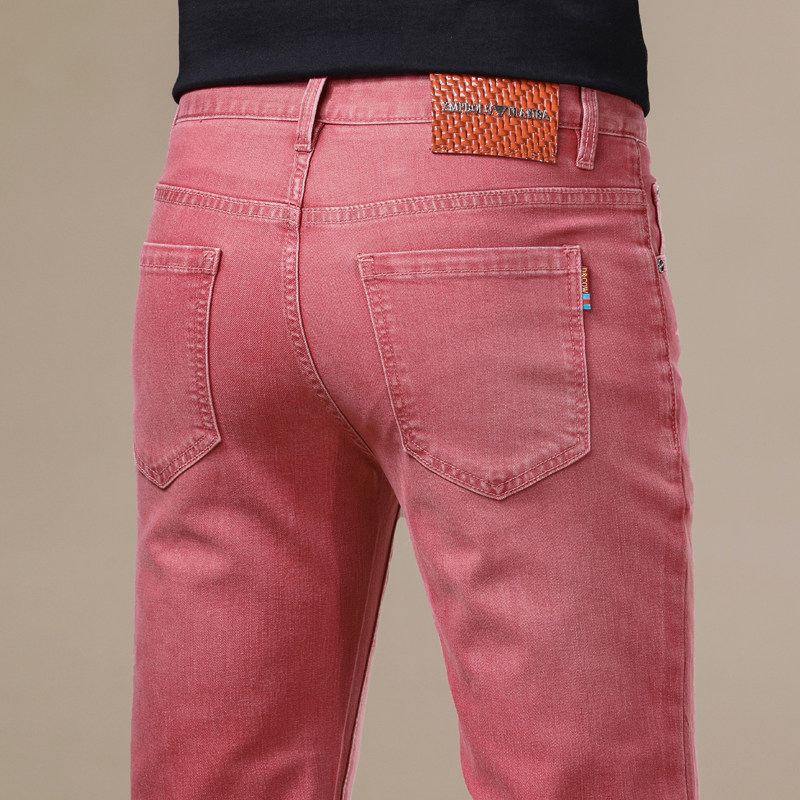 意大利高端牛仔裤男士潮牌春秋季2026新款小直筒修身弹力休闲裤子