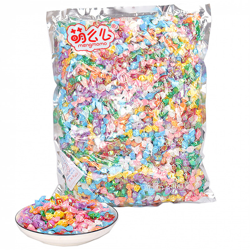网红零食2500散装五彩千纸鹤硬糖混合口味水果糖喜糖酒店休闲招待