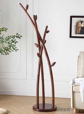 花蕾白蜡木设计师款衣帽架客厅落地挂衣架家用书房立式全实木衣架