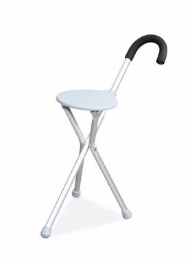 佛山东方手杖凳老人助行三脚拐杖带座板可折叠铝合金拐棍FS911L