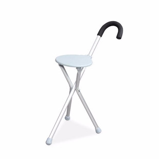 佛山东方手杖凳老人助行三脚拐杖带座板可折叠铝合金拐棍FS911L