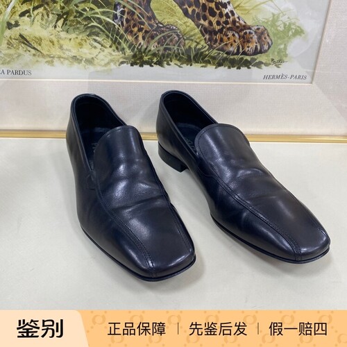 [润物汇]97新Prada/普拉达黑色牛皮系带哑光皮鞋男鞋休闲鞋40.5码