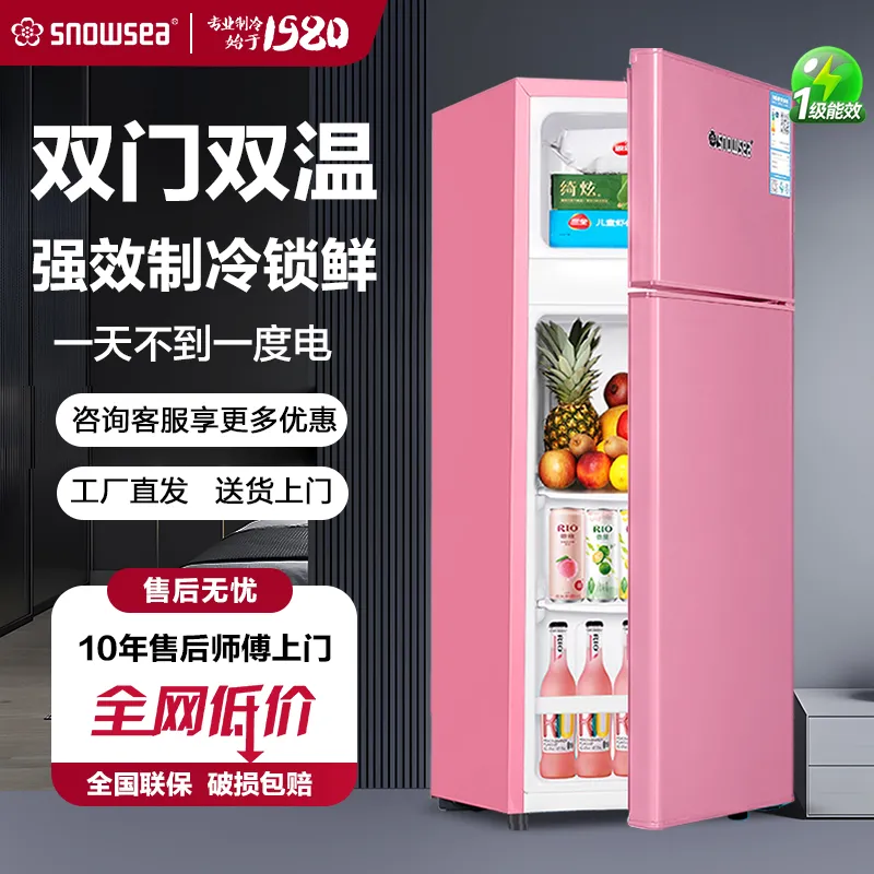 香雪海小型冰箱家用双开门冷藏冷冻一级能效节能省电宿舍租房迷你