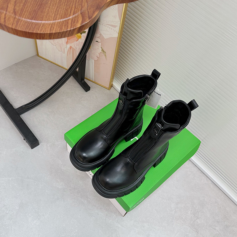 增高中筒机车靴大码骑士靴女