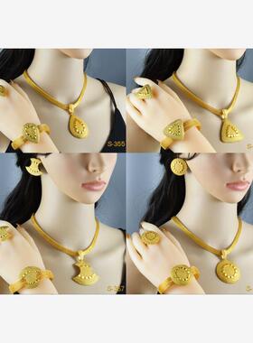 Dubai Bride Wedding Necklace Women's Jewelry Set新娘首饰套装
